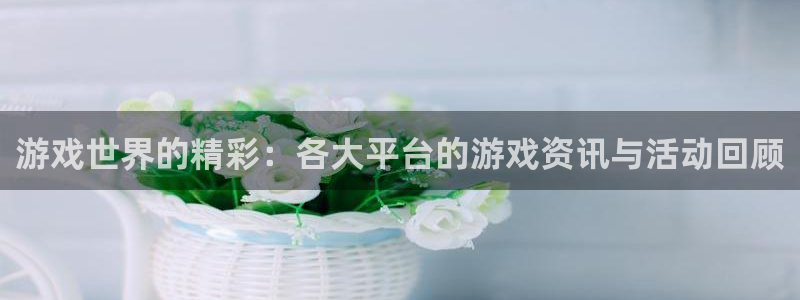 优贝娱乐4开户：游戏世界的精彩：各大平台的游戏资讯与活动回顾